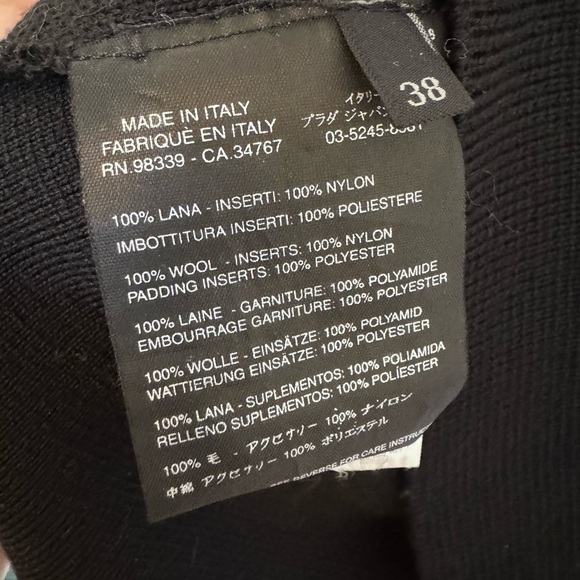 Prada Sport Womens Half Zip Wool Black Red Size 38 XS SEE PHOTOS - Picture 5 of 10